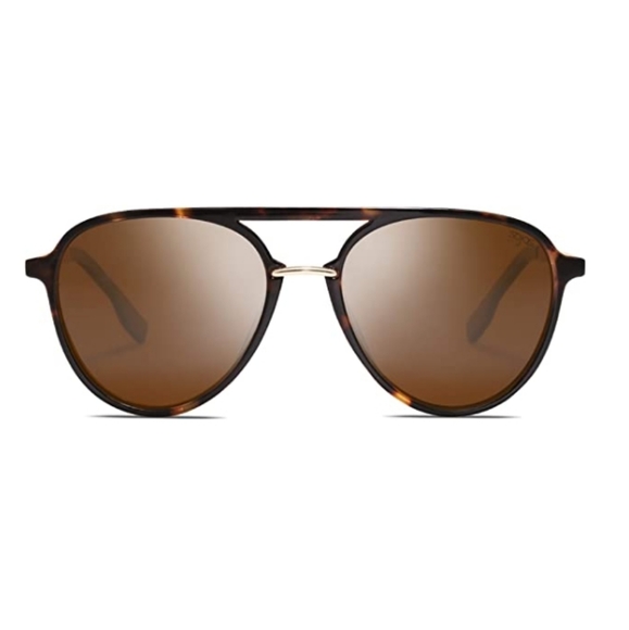 Accessories - Tortoise Brown Double Bridge Polarized Sunglasses for Women Men